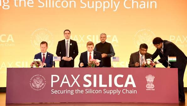 Signing of the Pax Silica Deal during the Global AI Summit in India in 2026. (Press Information Bureau of India)