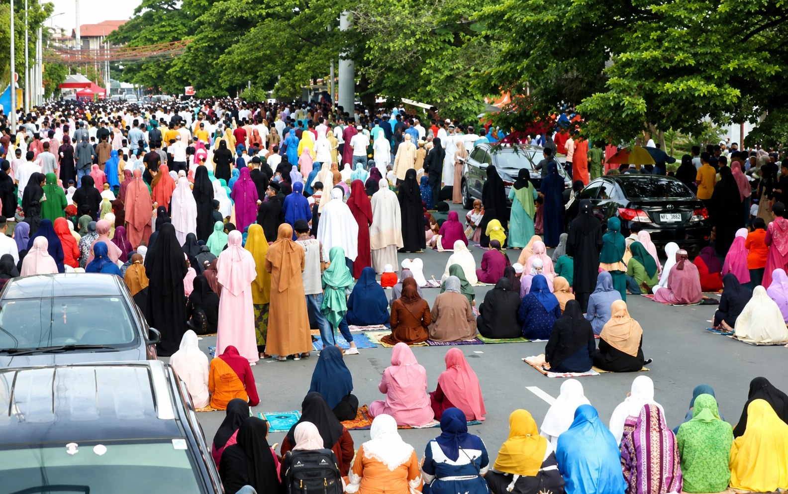 Muslims gather at a prayer service to celebrate Eid al Adha outside the Blue Mosque in Maharlika Village, Taguig City on June 28, 2023. (PNA)
