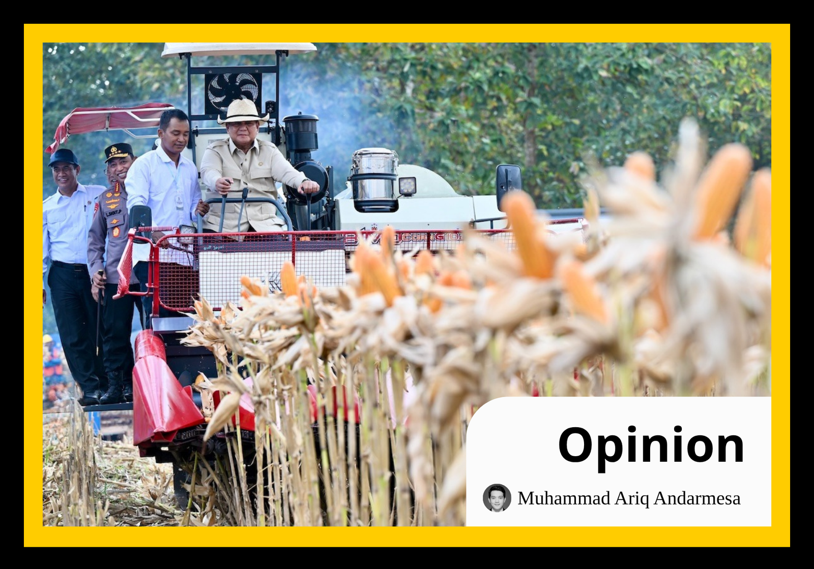 Indonesian President Prabowo Subianto led the Q2 2026 Simultaneous Grand Corn Harvest event held in East Java, Indonesia, on May 16, 2026. (Indonesian Presidential Secretariat)
