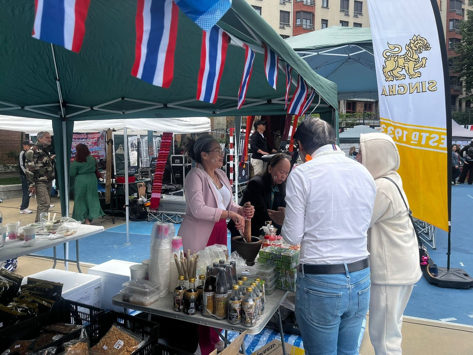 A stall selling Thai traditional food during the Fête populaire du Nouvel An lao/thaï organised in Paris on May 17, 2026. (SEA Daily/Amanda Laticia)