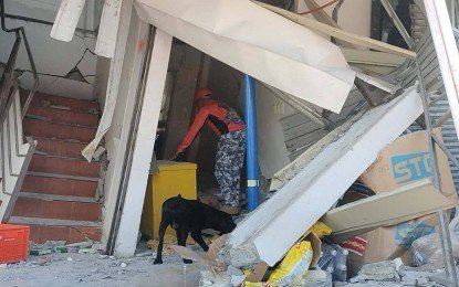 Damage is seen at a commercial property in Barangay Calumpang, General Santos City, following the 7.8-magnitude earthquake that hit Mindanao on June 8, 2026. (PCG)