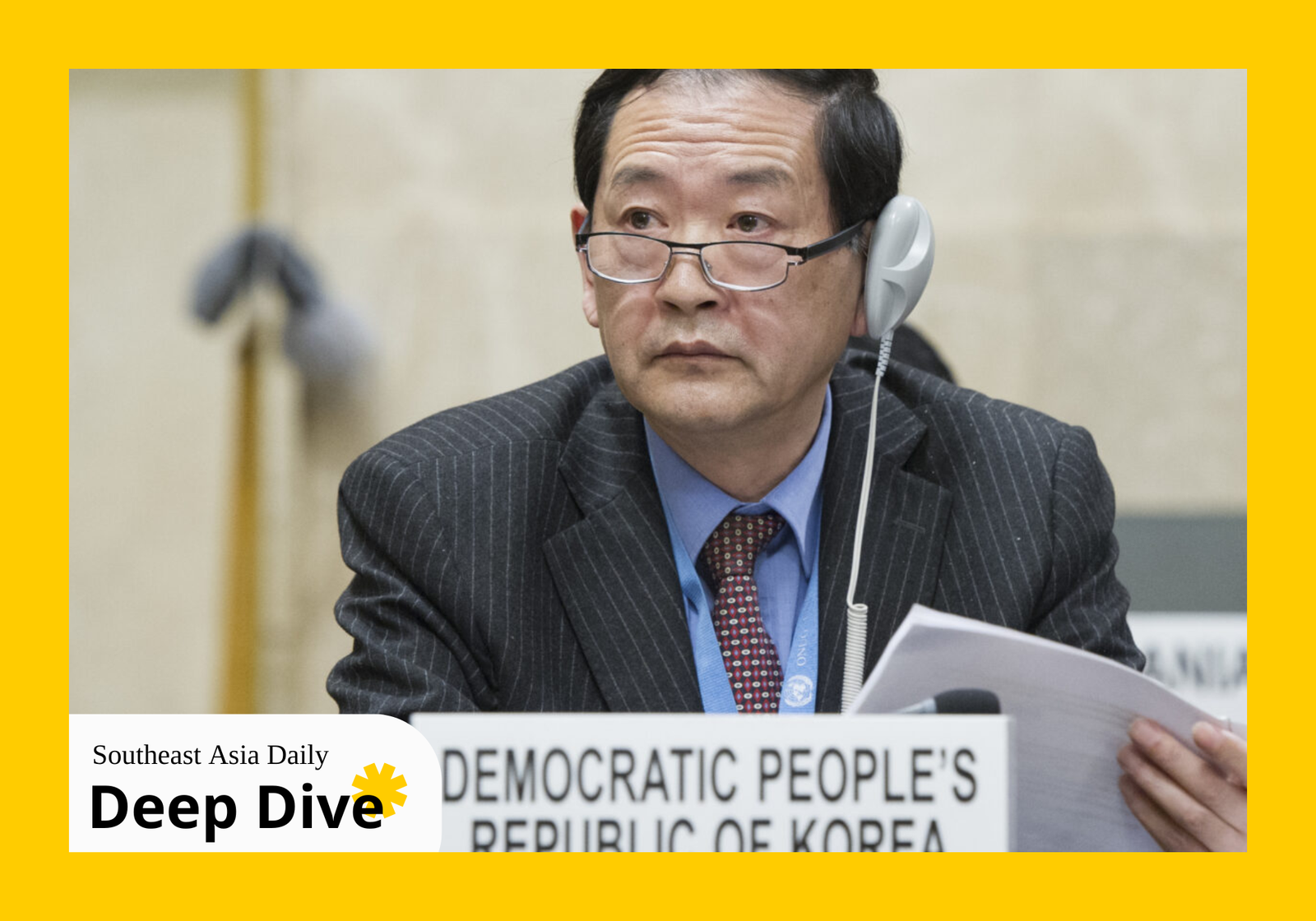 North Korean diplomat Han Tae Song in February 2018. With considerable diplomatic support from Russia and China in the UN, North Korea has been able to limit the impact of sanctions toward its government. (UN Office at Geneva)