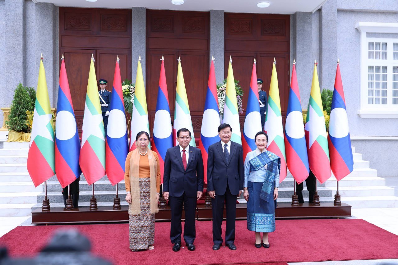Myanmar President U Min Aung Hlaing and First Lady Daw Kyu Kyu Hla visit Laos from July 3–5, 2026, coinciding with the 70th anniversary of Myanmar–Laos diplomatic relations. (CNI Myanmar)