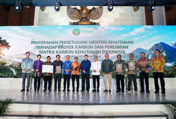 The launch of the Indonesia Forestry Carbon Hub in Jakarta, Indonesia, on July 6, 2026. (Indonesian Ministry of Forestry)
