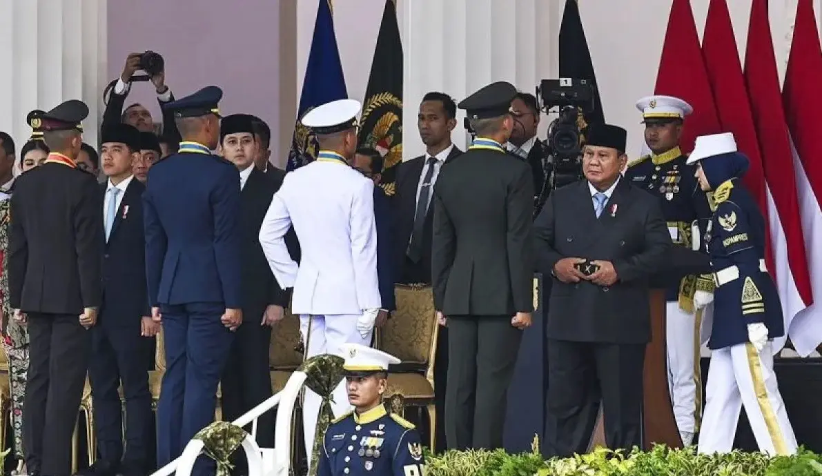 President Prabowo Subianto attends the 2026 Officer Commissioning Ceremony for newly commissioned TNI and Polri officers at the Merdeka Palace in Jakarta. (Indonesian National Police)