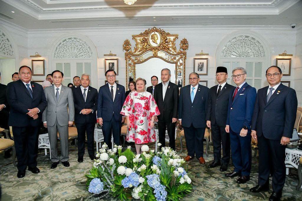 Officials from ASEAN member states attended an informal FMM meeting in Bangkok, Thailand on July 12, 2026 with Myanmarese FM U Tin Maung being first on the right. (Union Minister of Foreign Affairs)