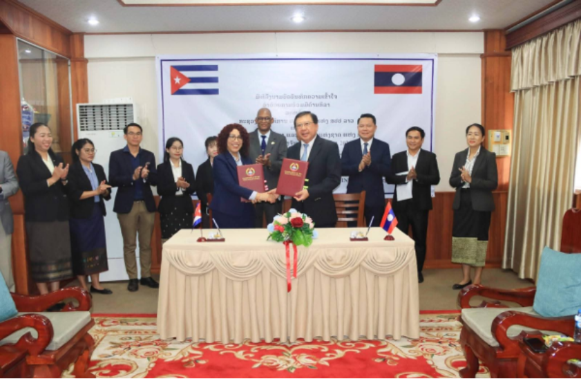 MoU signing between Laos and Cuba representatives on June 29, 2026. (Lao News Agency)