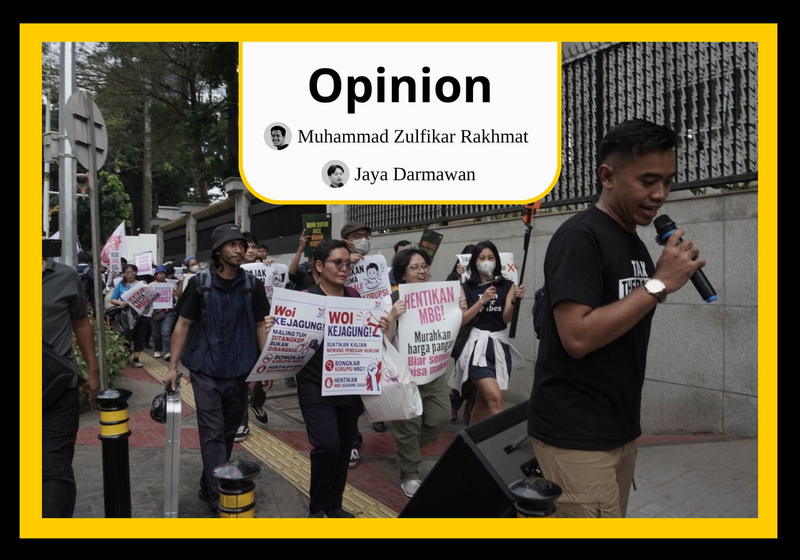 MBG Watch's protest outside Indonesia’s Office of the Attorney General marked the peak of civil society's campaign calling for the suspension of the Free Nutritious Meals (MBG) programme. (MBG Watch)