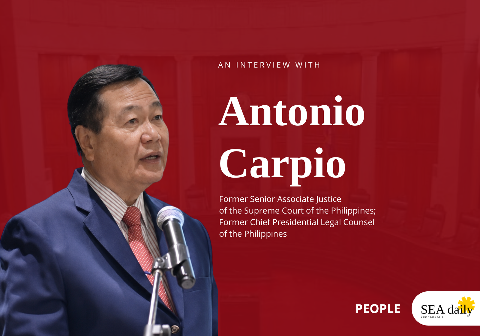 Former Senior Justice of the Supreme Court of the Philippines Antonio Carpio. (Philippines News Agency) 