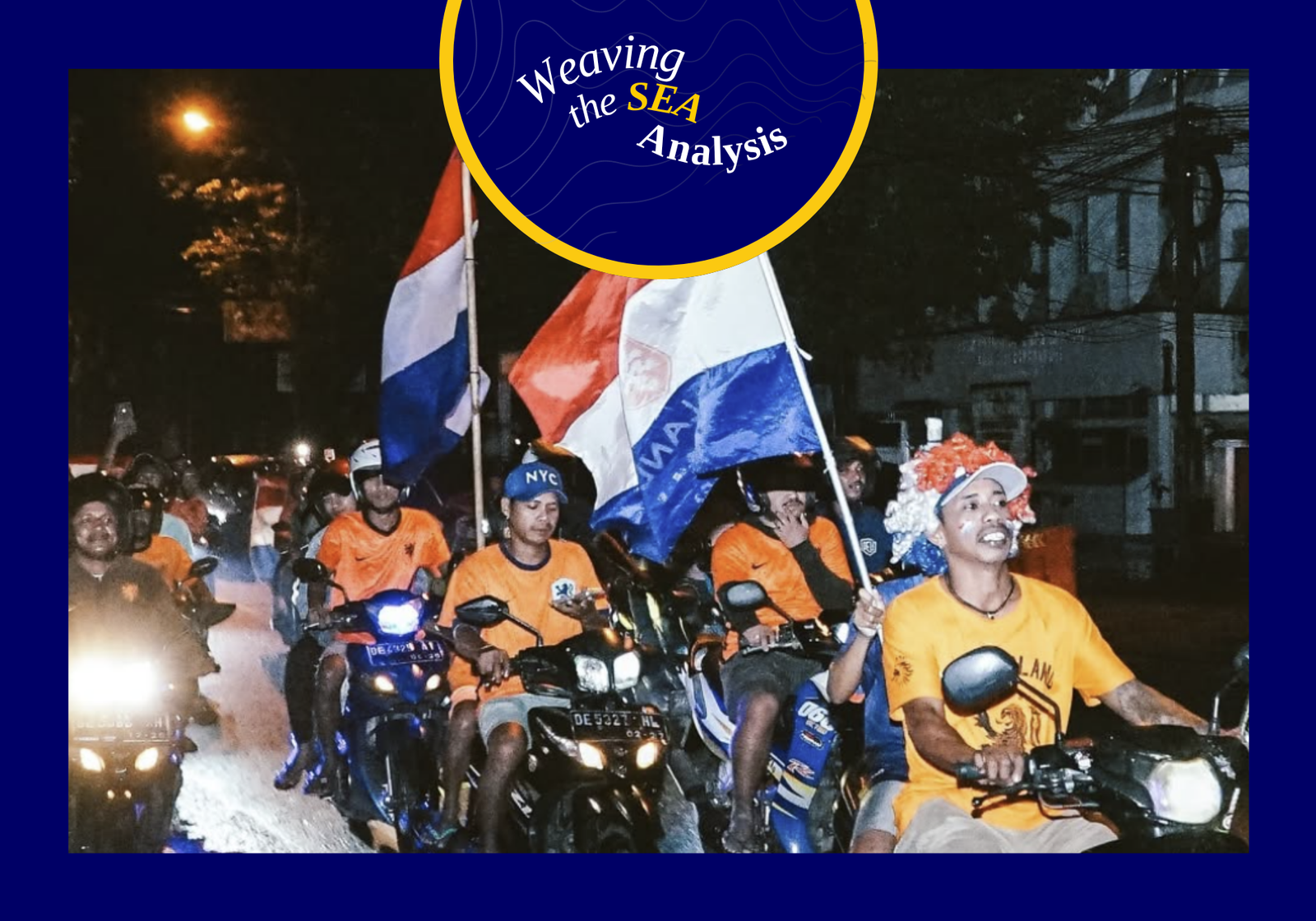 Indonesian football fans in a convoy in support of the Dutch national football team in Maluku in 2022. (Instagram/Oranje Indonesia)