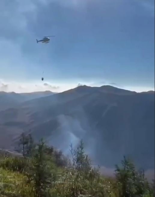 Fire hotspots in Lumajang’s Bromo area have been cleared as per August 9 2026, with three helicopters continuing water-bombing operations to extinguish remaining embers. (BPBD Lumajang)