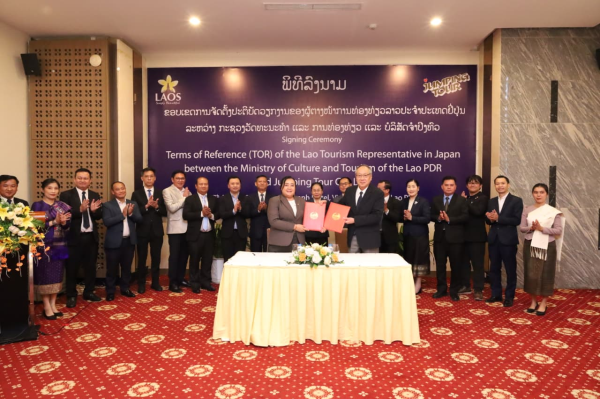 ToR signing ceremony held in Vientiane on August 17, 2026 to deepen Laos tourism outreach in Japan. (Lao News Agency)