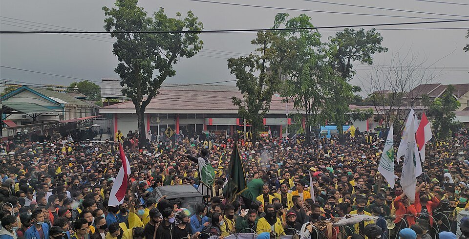 Demonstrators gather during protests in Indonesia. (Wikimedia)