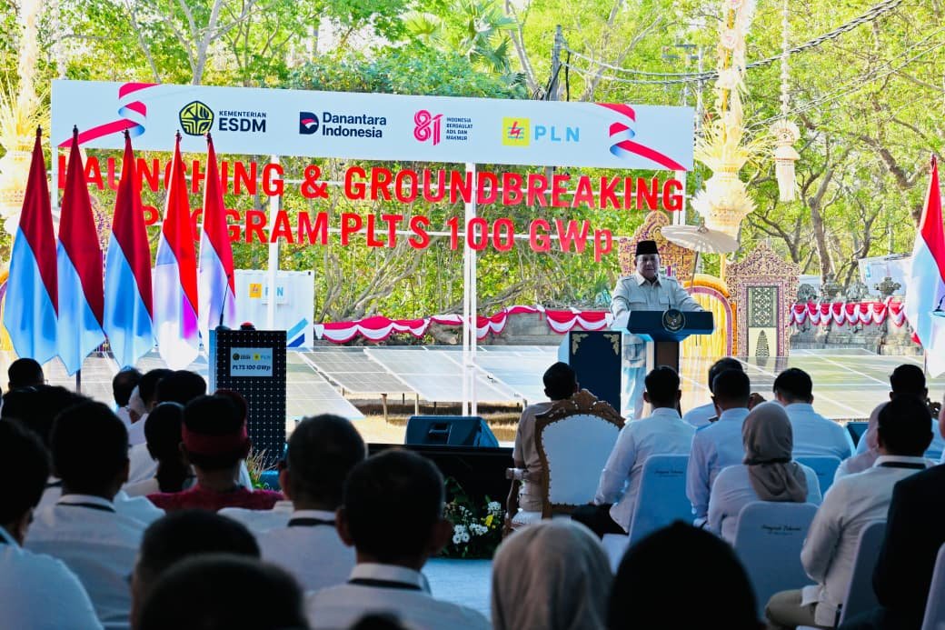 Indonesian President Prabowo Subianto officially launched Indonesia’s 100 GWp Solar Power Plant (PLTS) Programme and led the groundbreaking ceremony in Gilimanuk, Jembrana Regency, Bali, on August 25, 2026. (Sekretariat Kabinet RI)