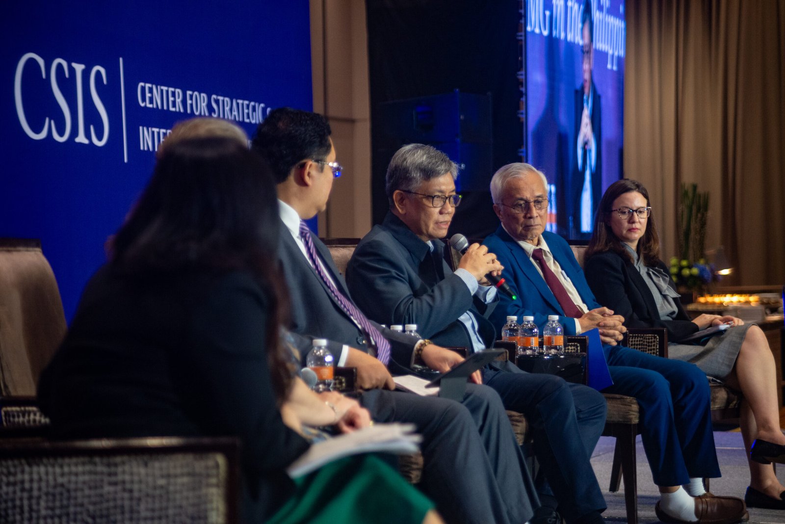 Alberto Dalusung III, Energy Transition Advisor at the ICSC, speaks during Panel 2, “Building Resilient Energy, Infrastructure and the Blue Economy,” at the Manila Strategy Forum, on September 9. (Amador Research Services)