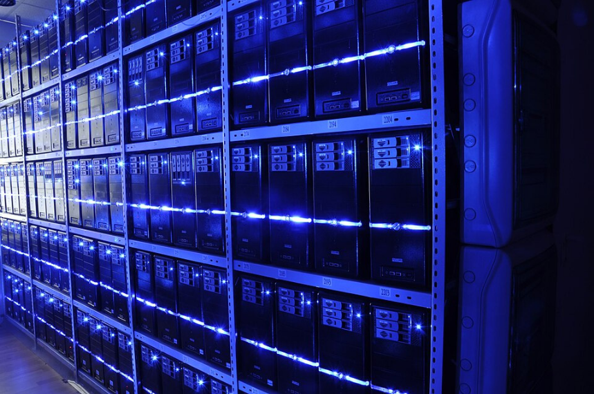 A server room at a data centre facility. (Wikimedia)