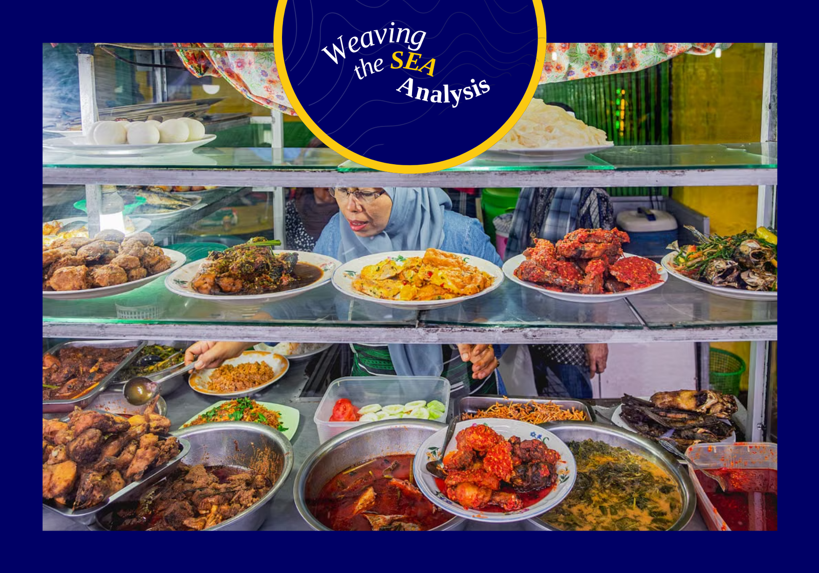 A vendor selects a plate of food from the tray display for a customer at a warteg (Pexels/Man Fong Wong)